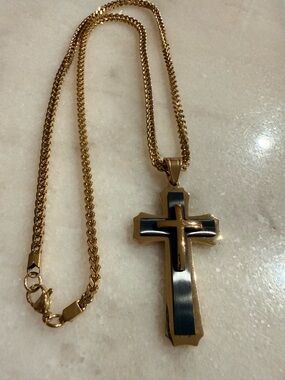 Gold Stainless steel Mens necklace